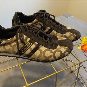 Coach canvas sneakers- gently loved!
